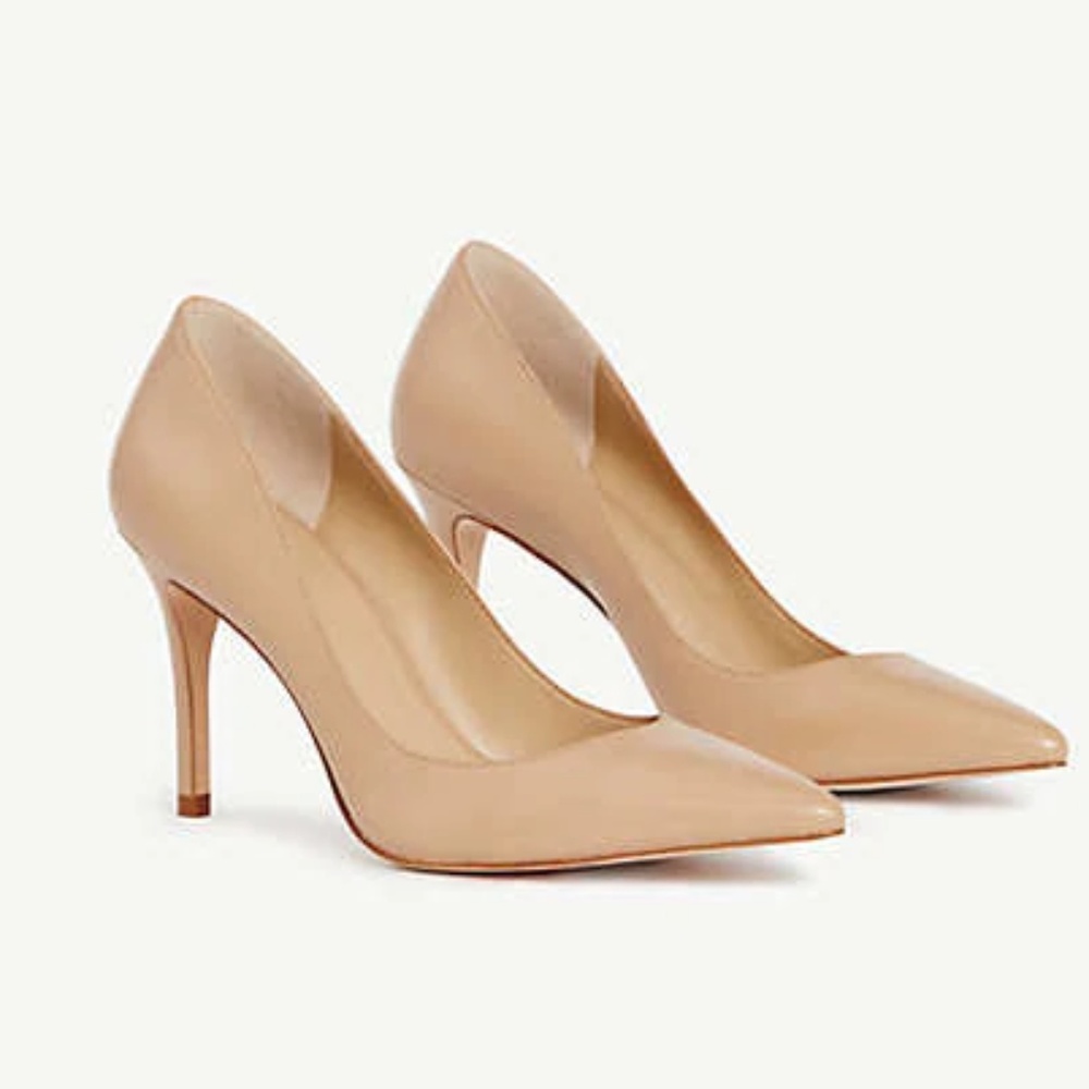 Ann Taylor Mila Nude Leather Pumps